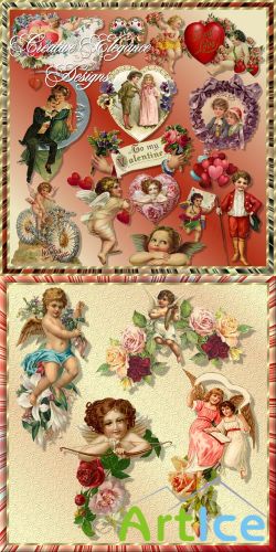 Valentine Vintage Set PNG Files