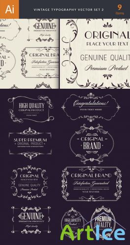 Vintage Typography Vector Illustrations Set 2