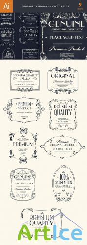 Vintage Typography Vector Illustrations Set 1