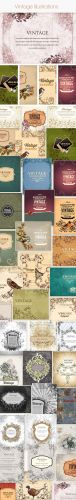 Vintage Vector Stock Illustrations Bundle