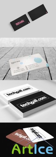 4 Business Card Mock-up Templates PSD