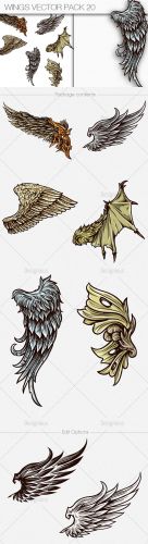 Wings Vector Illustrations Pack 20