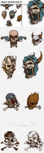 Skulls Vector Illustrations Pack 31