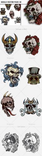 Skulls Vector Illustrations Pack 30