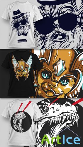 T-Shirt Design Vector Illustrations Pack 13