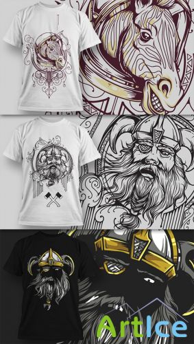 T-Shirt Design Vector Illustrations Pack 12