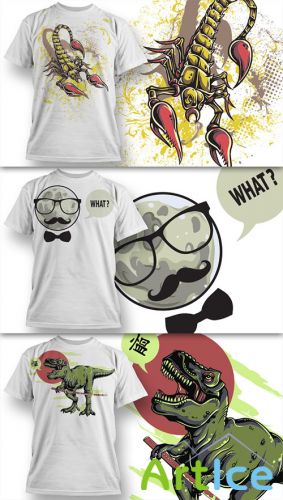 T-Shirt Design Vector Illustrations Pack 8