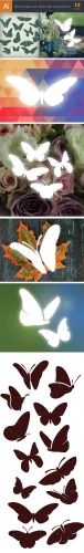 Simple Butterflies Vector Set 4