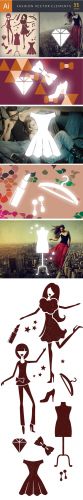 Simple Fashion Vector Elements Set 1