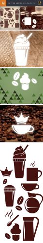 Simple Coffee Vector Elements Set 1