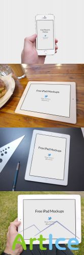 iPad and iPhone 5s Mockups Templates PSD