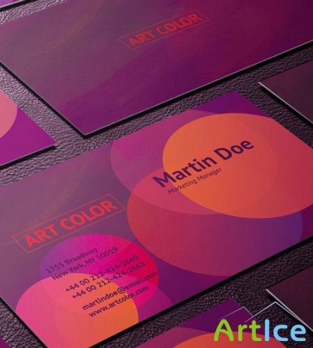 Art Color Business Card Template PSD