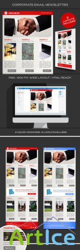 Corporate Email Newsletter Template PSD