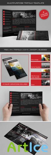 A4 Trifold Template Vol 08 PSD