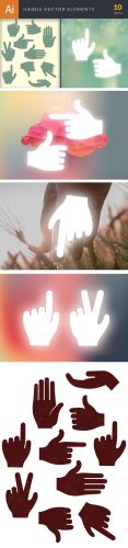 Simple Hands Vector Elements Set 1