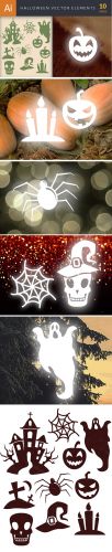 Simple Halloween Vector Elements Set 1