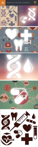 Simple Medical Vector Elements Set 1