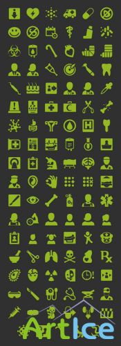 Android Medical Icons Set PSD