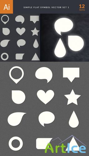 Simple Flat Symbols Vector Illustrations Pack 1