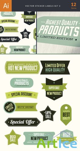 Sticker Labels Vector Elements Set 2