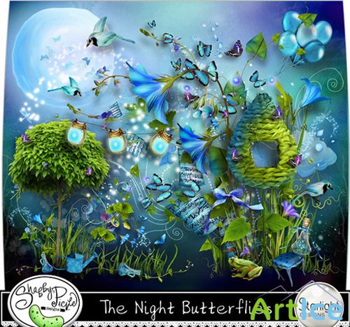 Scrap The Night Butterflies PNG and JPG Files