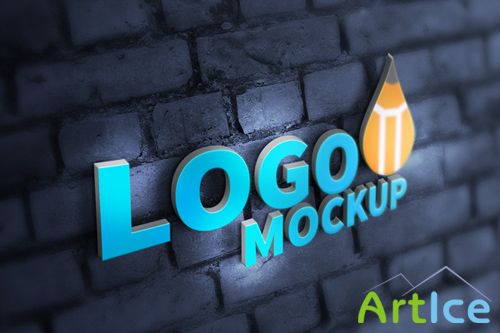 3 Logo Mock-up Template PSD