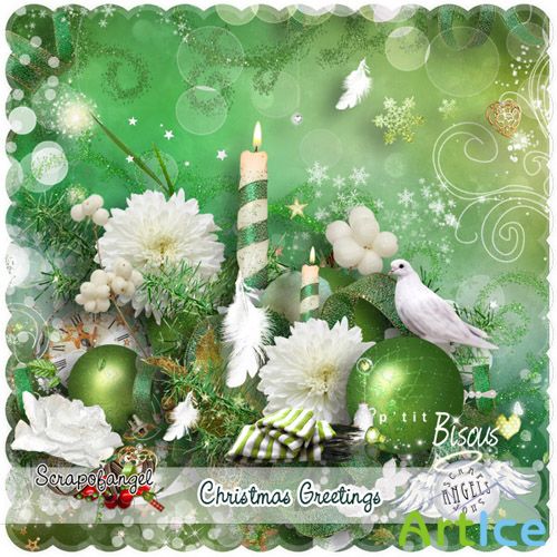 Scrap - Christmas Greetings PNG and JPG Files