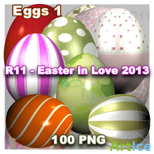 Easter in Love - Eggs PNG Files