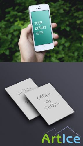 2 iPhone5 Mock-up Templates PSD