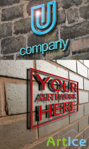 2 Realistic Logo Mock up Templates PSD