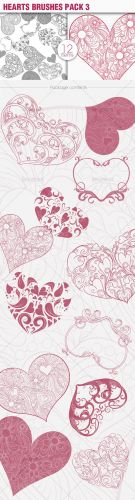 Hearts Photoshop Brushes Pack 3