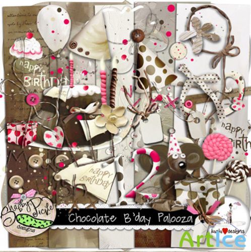 Scrap - Chocolate Birthday Palooza PNG and JPG Files