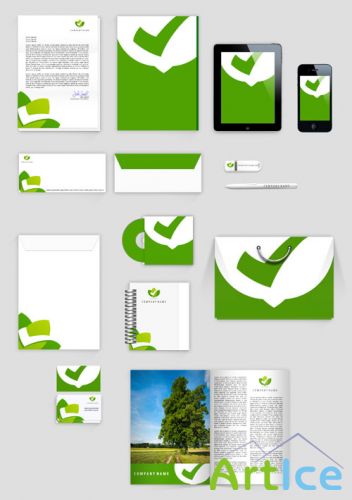 Eco Corporate Identity Mock up Template PSD