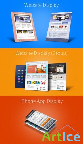 Website Iphone 3D Display Mock-up Templates