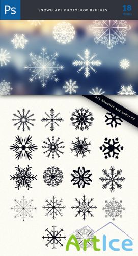 Snowflakes Photoshop Brushes Pack 2