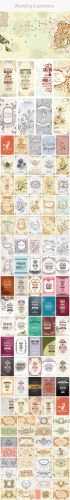 100 Vintage Wedding Vector Illustrations Bundle