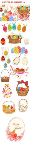 Designtnt - Easter Elements Vector Set 4