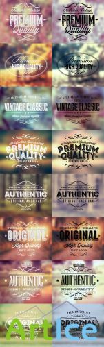 Typographic Text Labels Vector set