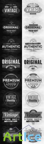 Typographic Insignias Vector Set