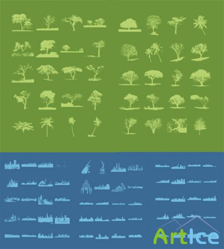 Vector Shapes - Towns and Trees