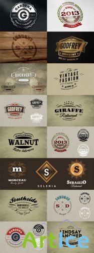 Branding Bundle - Logo Mock ups and Retro Badges Signs PSD