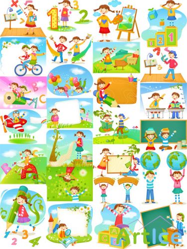 30 School Vector Illustrations Set 1