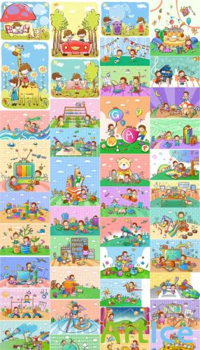 45 School Vector Illustrations Set 2