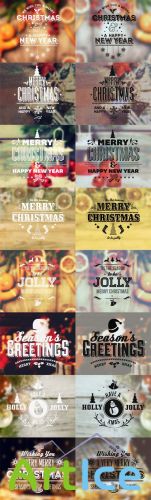 Typography Holiday Badges Vector Set