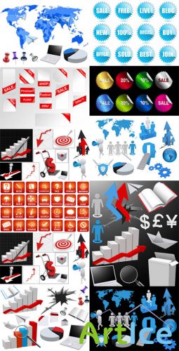 Business Elements and Icons Vector Set