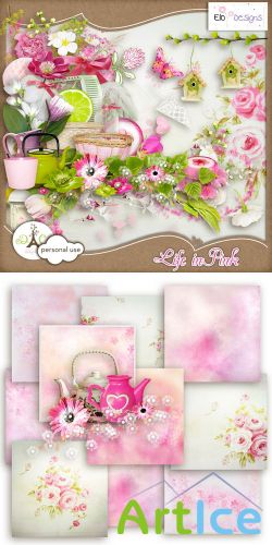 Scrap - Life in Pink PNG and JPG Files