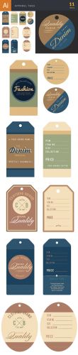 Designtnt - Apparel Tags Vector Set 1