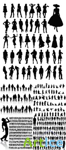 People Silhouettes Vector Set