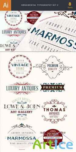 Ornamental Typography Vector Elements Set 2