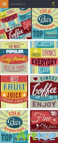 Beverages Vector Illustrations Pack 3